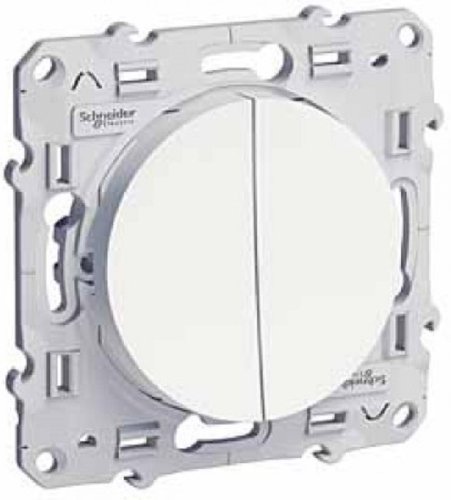 Выключатель без рамки Schneider Electric Odace 2-кл. белый фото Выключатель без рамки Schneider Electric Odace 2-кл. белый картинка